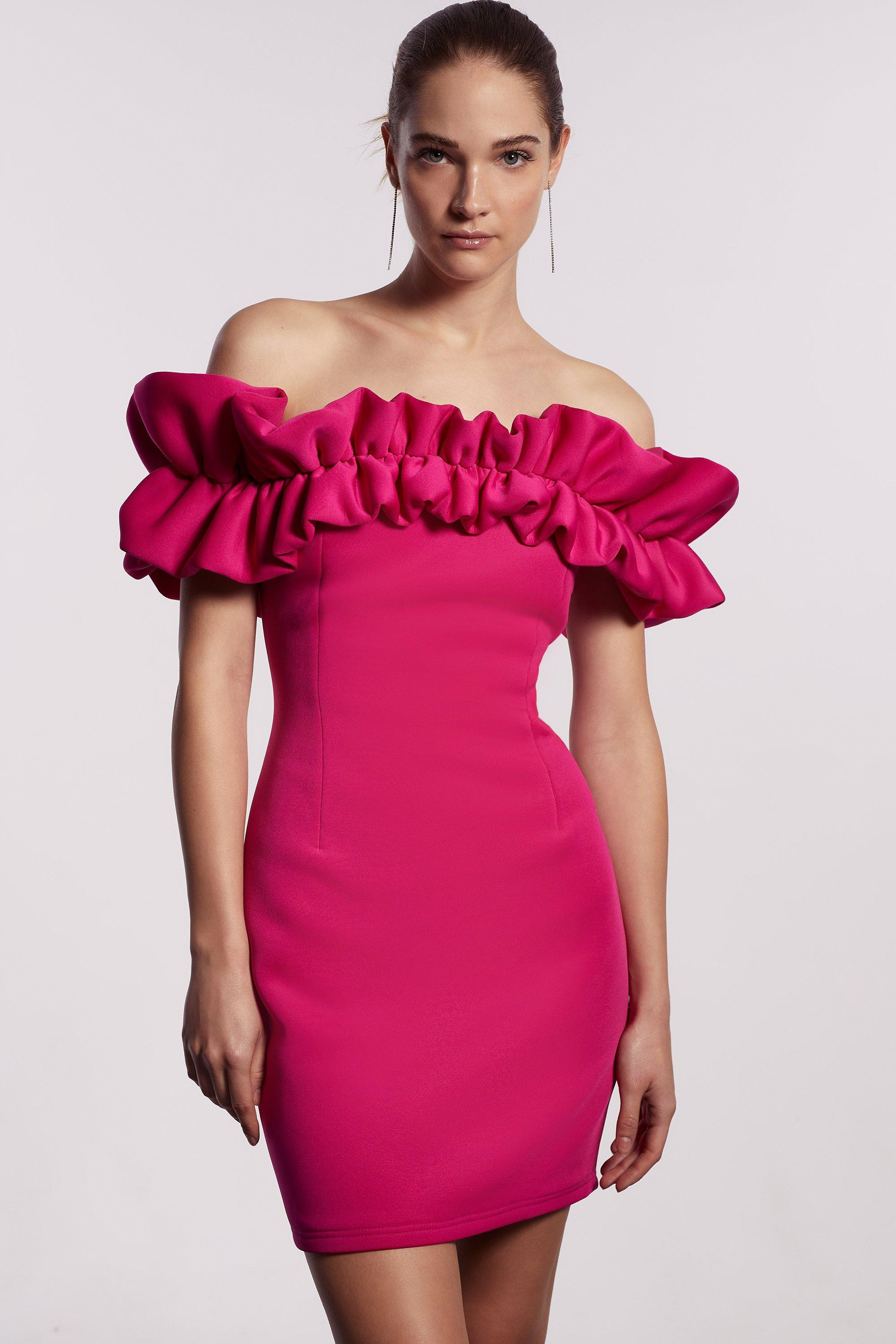 Statement Ruffle Bardot Scuba Mini Dress | Coast UK & IE