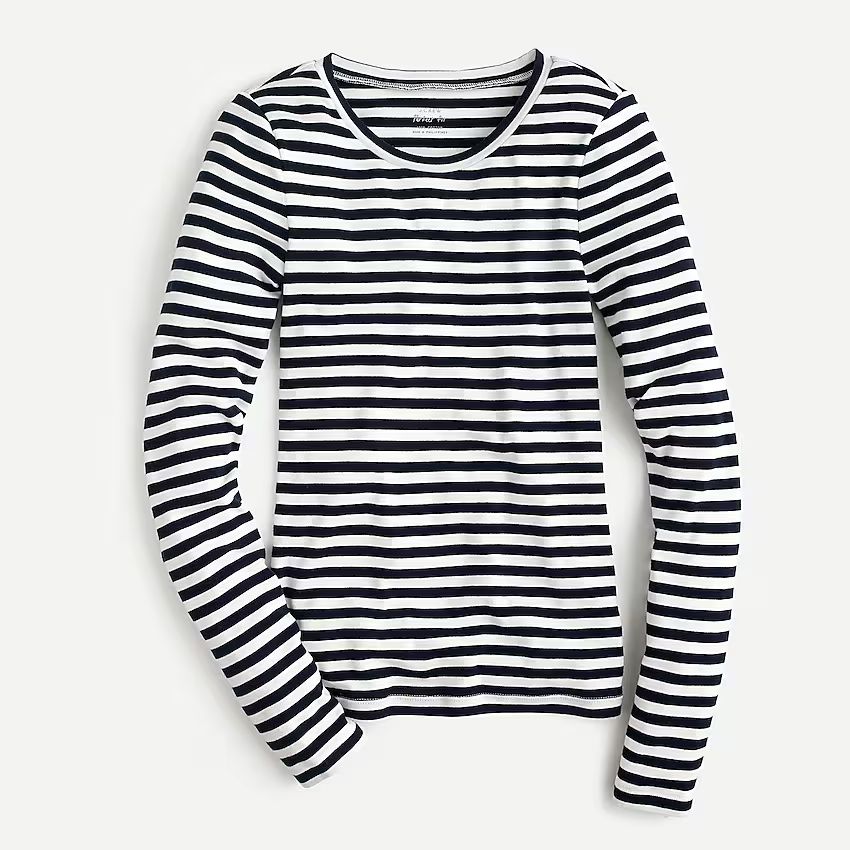 J.Crew: Slim Perfect Long-sleeve T-shirt In Stripes For Women | J.Crew US