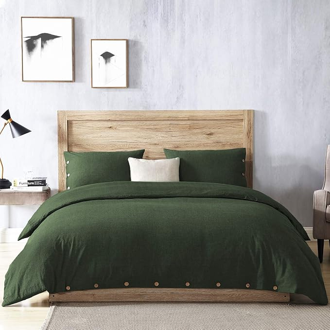 EXQ Home Olivine Green Duvet Cover Set Twin Size 2 Pieces, Super Soft Vintage Bedding Down Comfor... | Amazon (US)