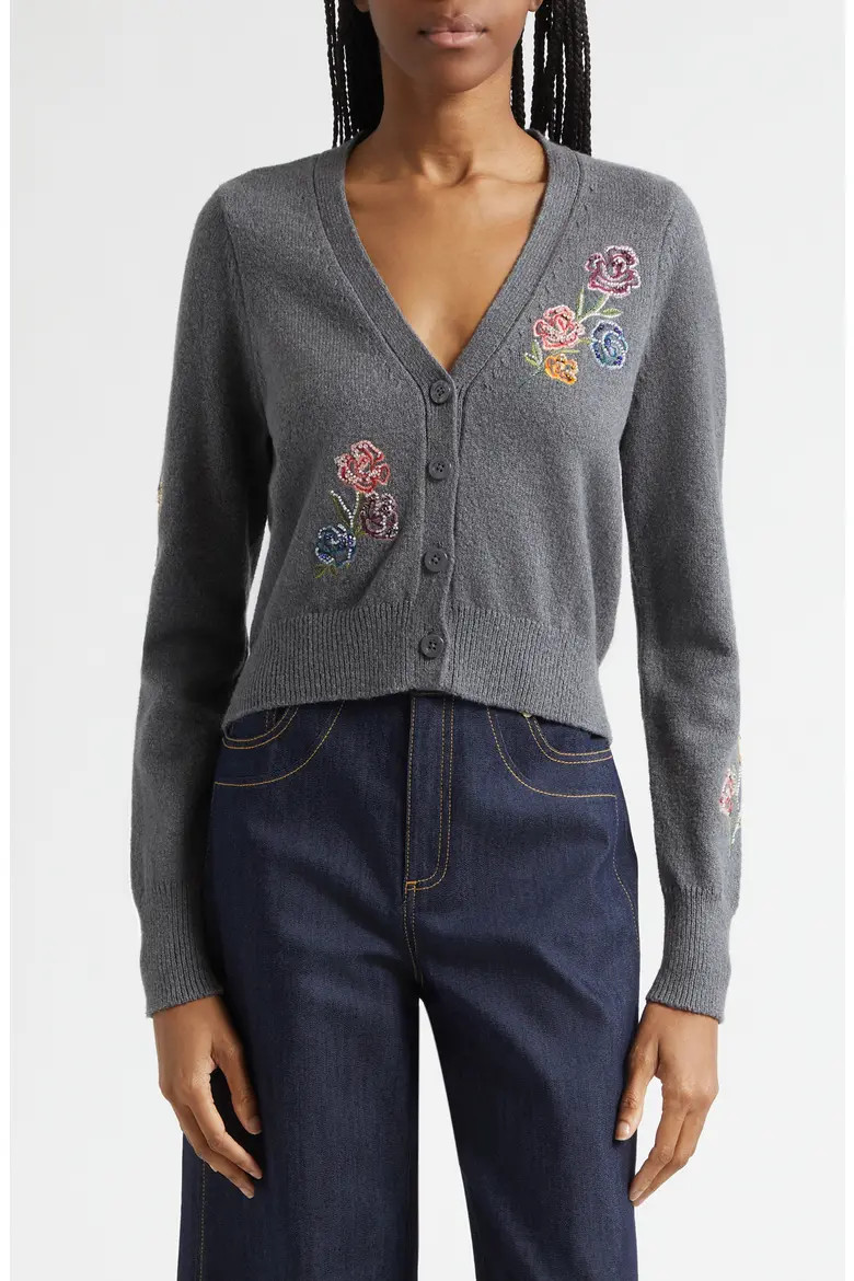 Nikko Floral Ribbons Cotton Blend Cardigan (Women) | Nordstrom | Nordstrom