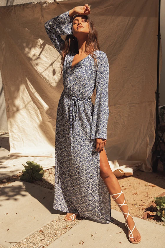 Mandala Daydream Blue Print Maxi Dress | Lulus (US)