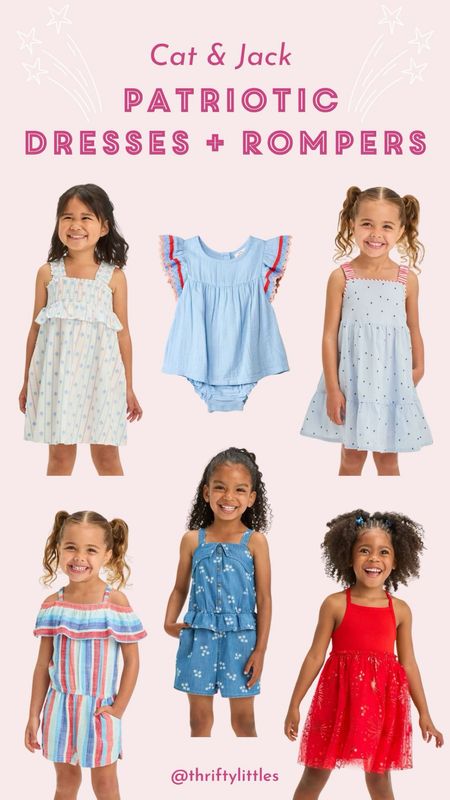 The 4th of July will be here before we know it! Dresses and rompers by Cat & Jack are 30% off through Monday, 5/27! ❤️🤍💙

#LTKKids #LTKBaby #LTKSeasonal