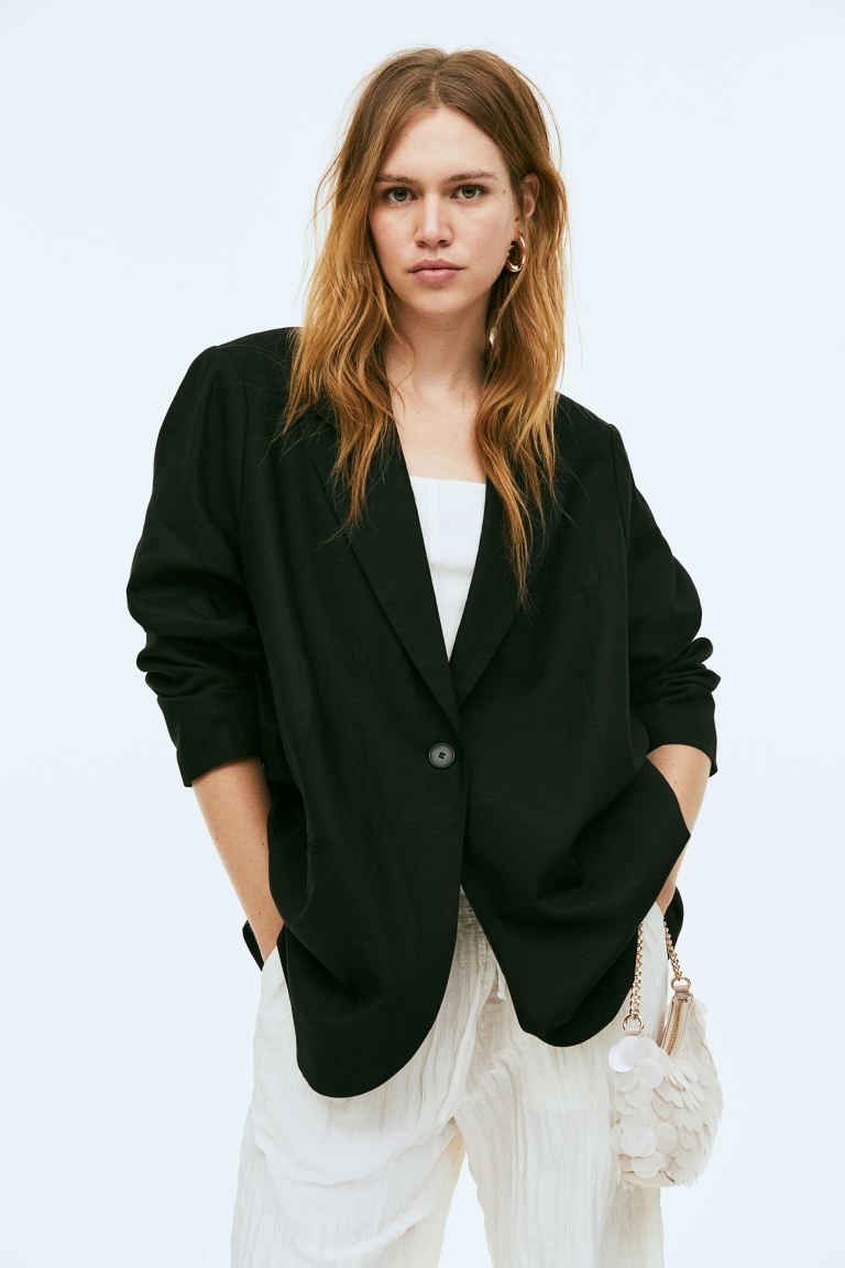 Single-breasted linen-blend blazer | H&M (UK, MY, IN, SG, PH, TW, HK)