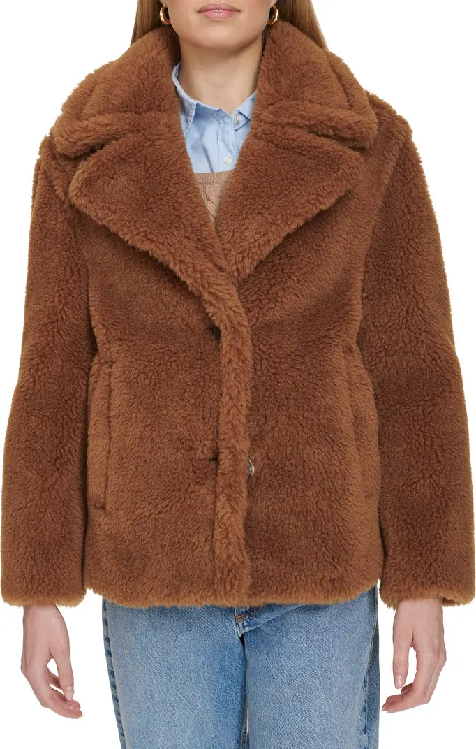 Cole Haan Teddy Wool Blend Faux Fur Jacket | Nordstrom | Nordstrom