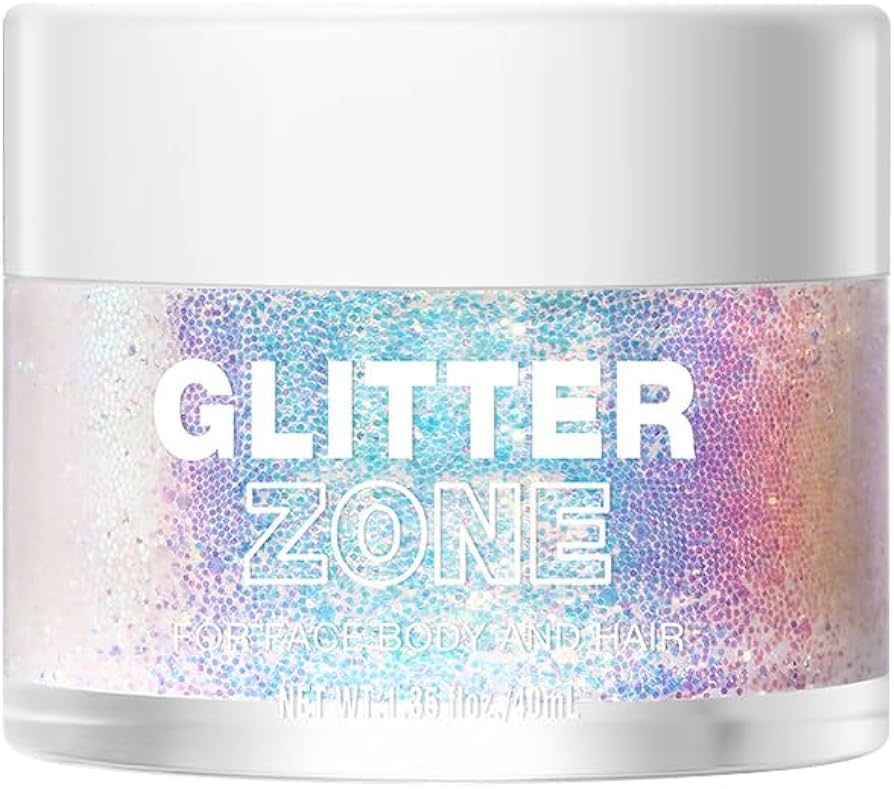 Holographic Body Glitter Gel, Ultra Fine Glitter Gel for Face, Hair, Body, Nail, Eyeshadow, Long ... | Amazon (US)