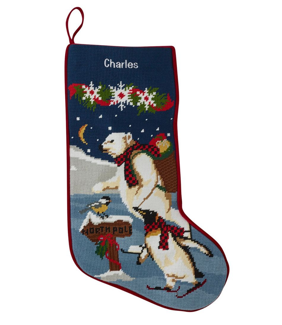 Christmas Needlepoint Stocking, Cotton | L.L. Bean