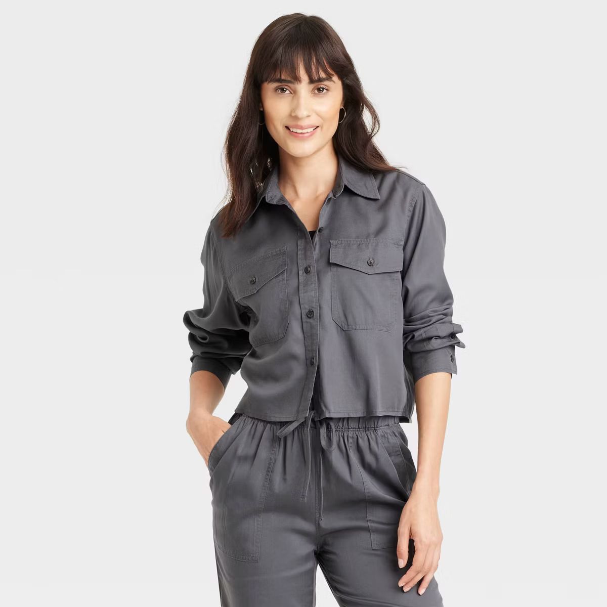 Women's Utility Long Sleeve Collared Button-Down Shirt - Universal Thread™ | Target