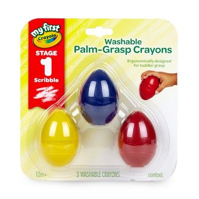 Crayola 3ct Washable Palm Grasp Crayons Stage 1 | Target