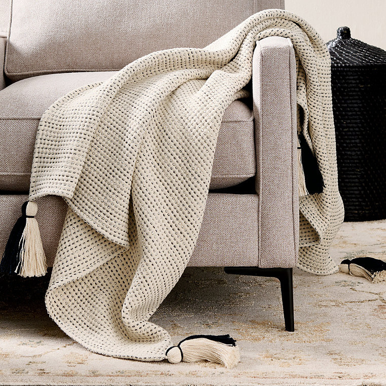 Joelle Cotton Throw With Tassles - Grandin Road | Grandin Road