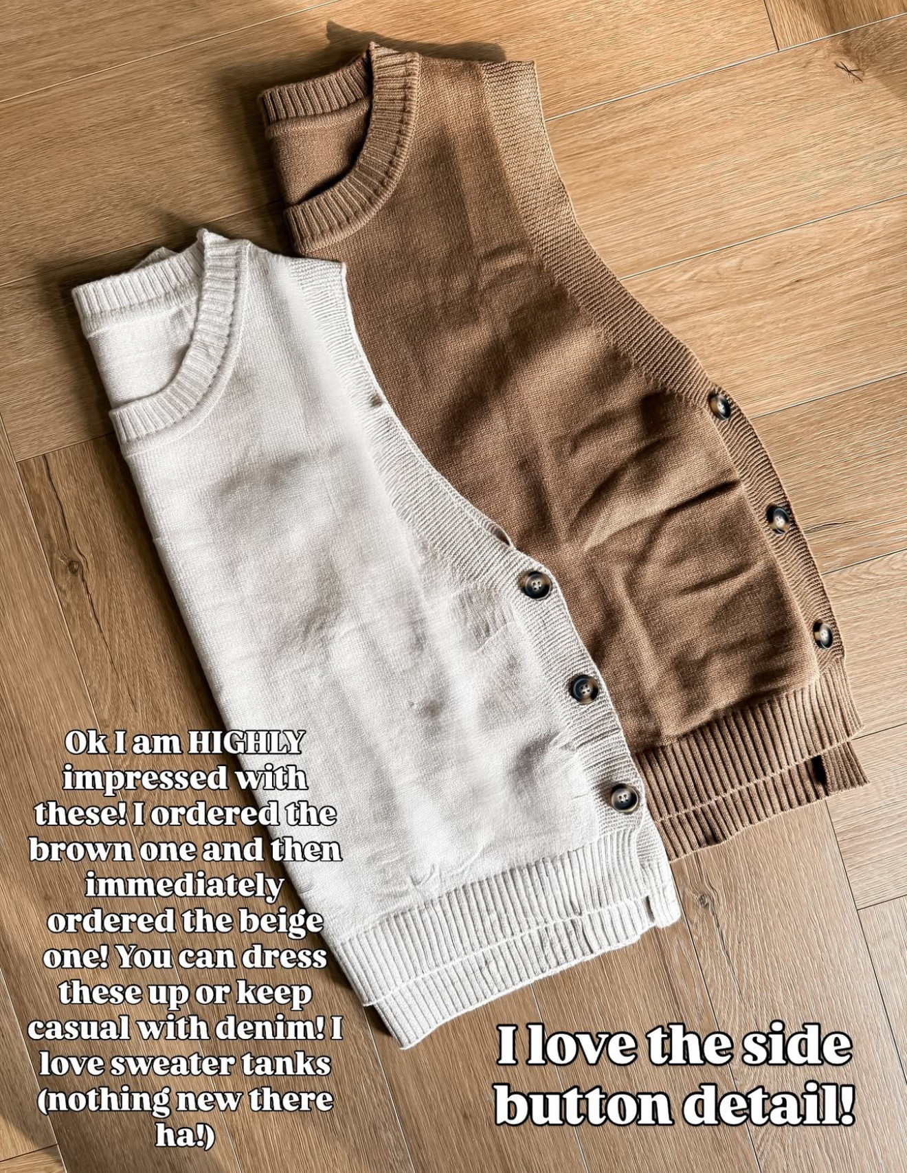 My favorite sweater tanks!! So comfy and love the button detail!! 

#LTKStyleTip #LTKTall #LTKFindsUnder50