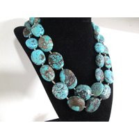 Native Genuine Turquoise Necklace>925 Double Strand Sterling Turquoise Necklace, Southwest Necklace, Chunky Necklace, Big | Etsy (US)