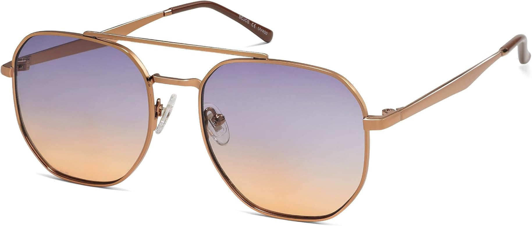 SOJOS Classic Square Aviator Sunglasses for Women Men Retro Hexagon UV400 Protection Shades SJ122... | Amazon (US)