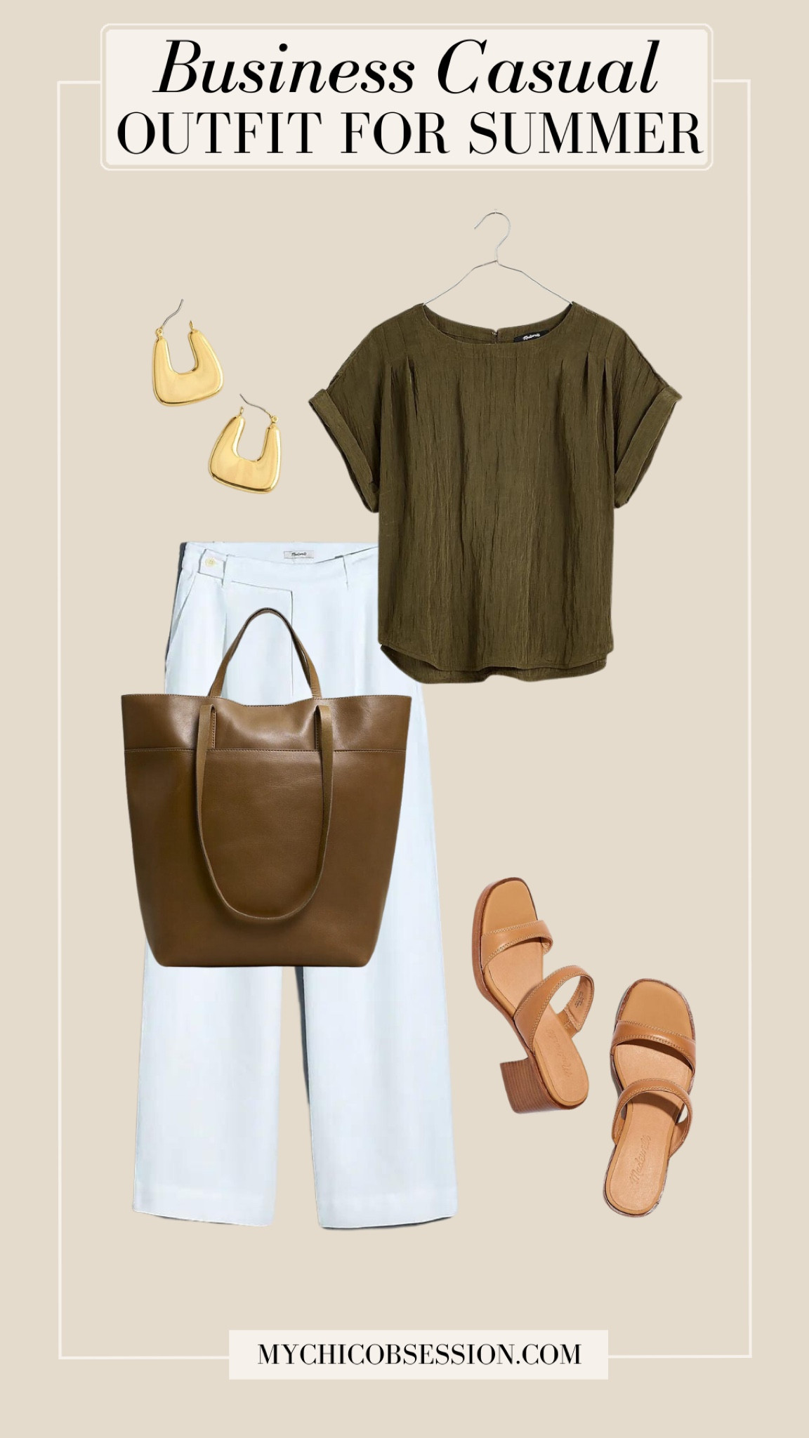 Opt for a lightweight blouse in a soft color or subtle print in the summer heat. Pair it with breathable linen trousers in a coordinating shade and tuck in the blouse to keep the look polished.

#LTKSeasonal #LTKstyletip #LTKworkwear