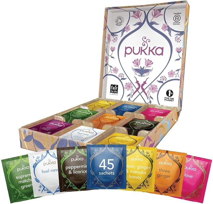 Pukka Herbs | Herbal Tea Selection Box | 9 Flavours | 45 Sachets | Organic Herbal Tea | Tea Colle... | Amazon (UK)