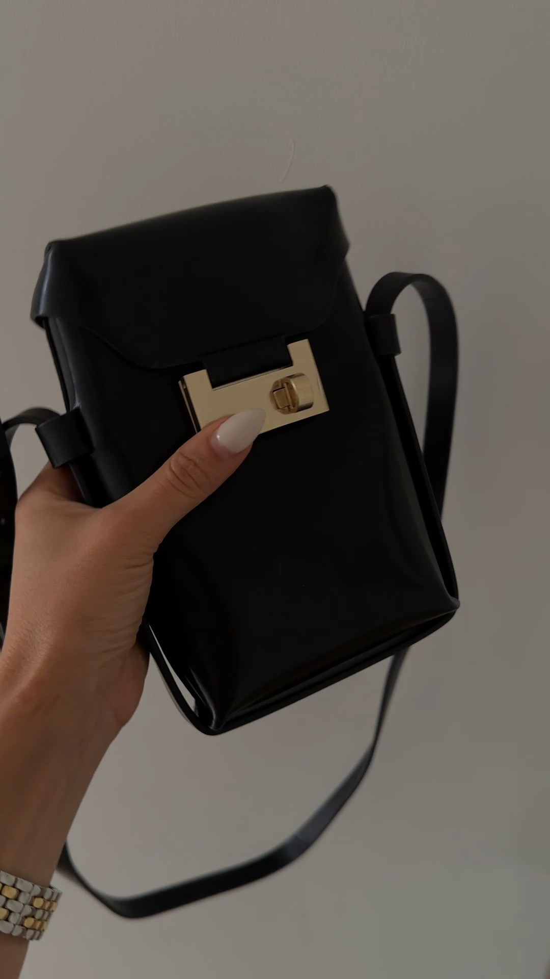 Salome Leather Crossbody Bag Black curated on LTK