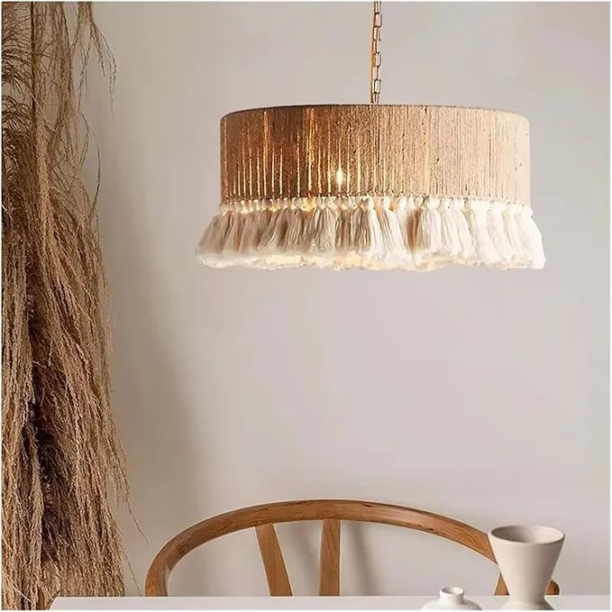 Hemp Rope E27 Led Pendant Lights Dining Room Minimalism Chandelier Lighting Nordic Led Suspend Li... | Amazon (US)