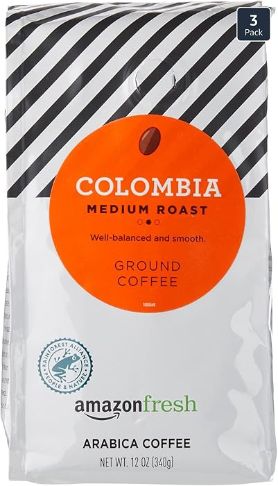 Amazon Fresh Colombia Ground Coffee, Medium Roast, 12 Ounce (Pack of 3) | Amazon (US)