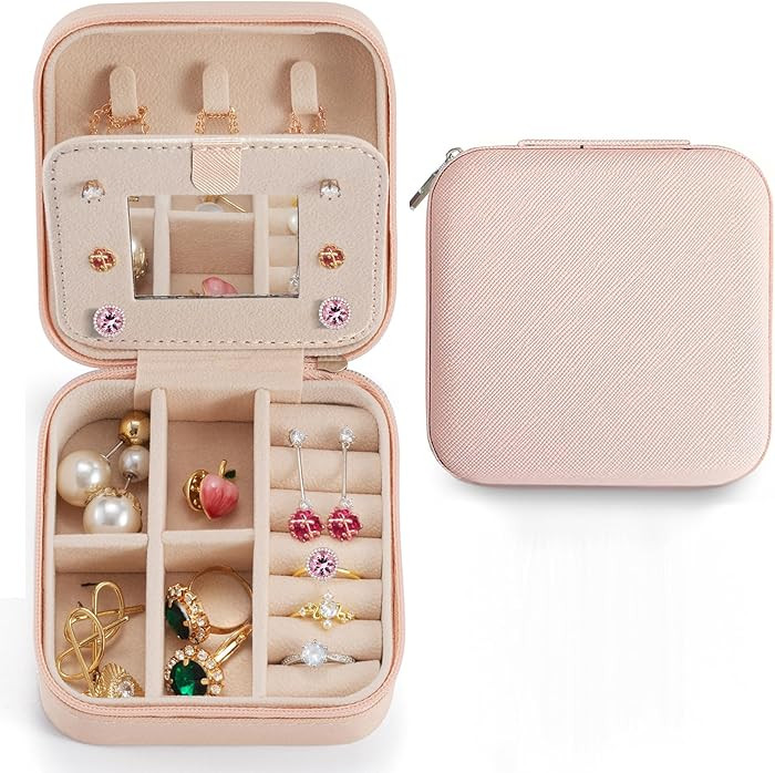 Mini Jewelry Travel Case,Small Jewelry Box,Traveling Jewelry Organizer,Portable Jewellery Storage... | Amazon (US)