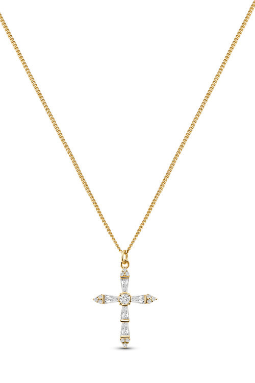Electric Picks xSarah & Hollie Amore Cross Necklace in Gold at Nordstrom | Nordstrom
