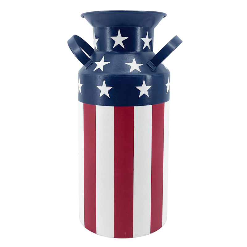Patriotic Red, White & Blue Metal Pot, 9.5" | At Home