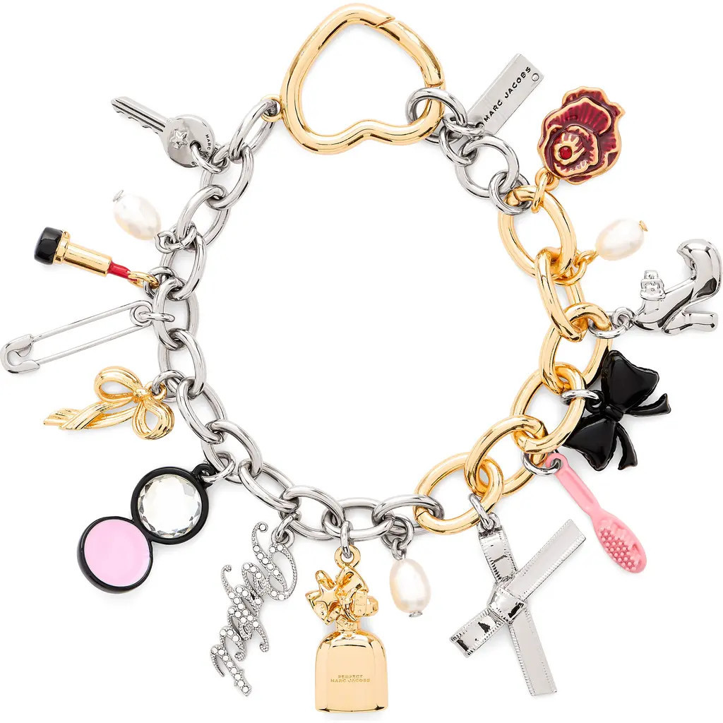 Marc Jacobs Two Tone Perfect Charm Bracelet in Silver/Multi at Nordstrom | Nordstrom