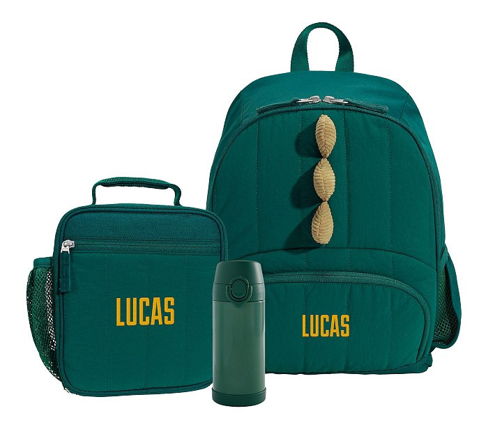 Mackenzie Green Quilted Dino Backpack & Lunch Bundle, Set of 3 | Pottery Barn Kids
