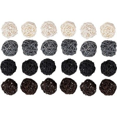 Juvale 24 Pack Wicker Rattan Balls, Natural Spheres Craft DIY, Vase Filler, 4 Colors, 45 mm | Target