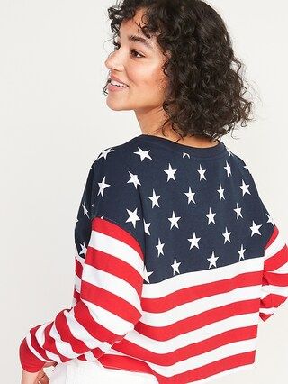 Oversized Americana Sweatshirt for Women | Old Navy (US)