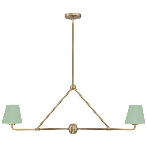Crystorama Xavier 2 Light Vibrant Gold + Green Chandelier - #2016D | Lamps Plus | Lamps Plus