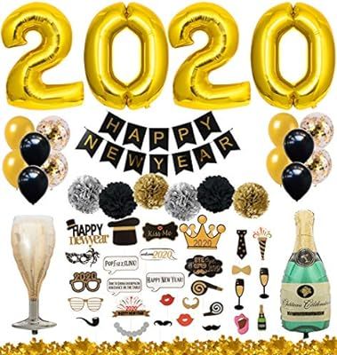 2020 Balloon Gold 2020 Balloon Banner 40In 2020 Happy New Year Balloons Party Balloon Kit for New... | Amazon (US)