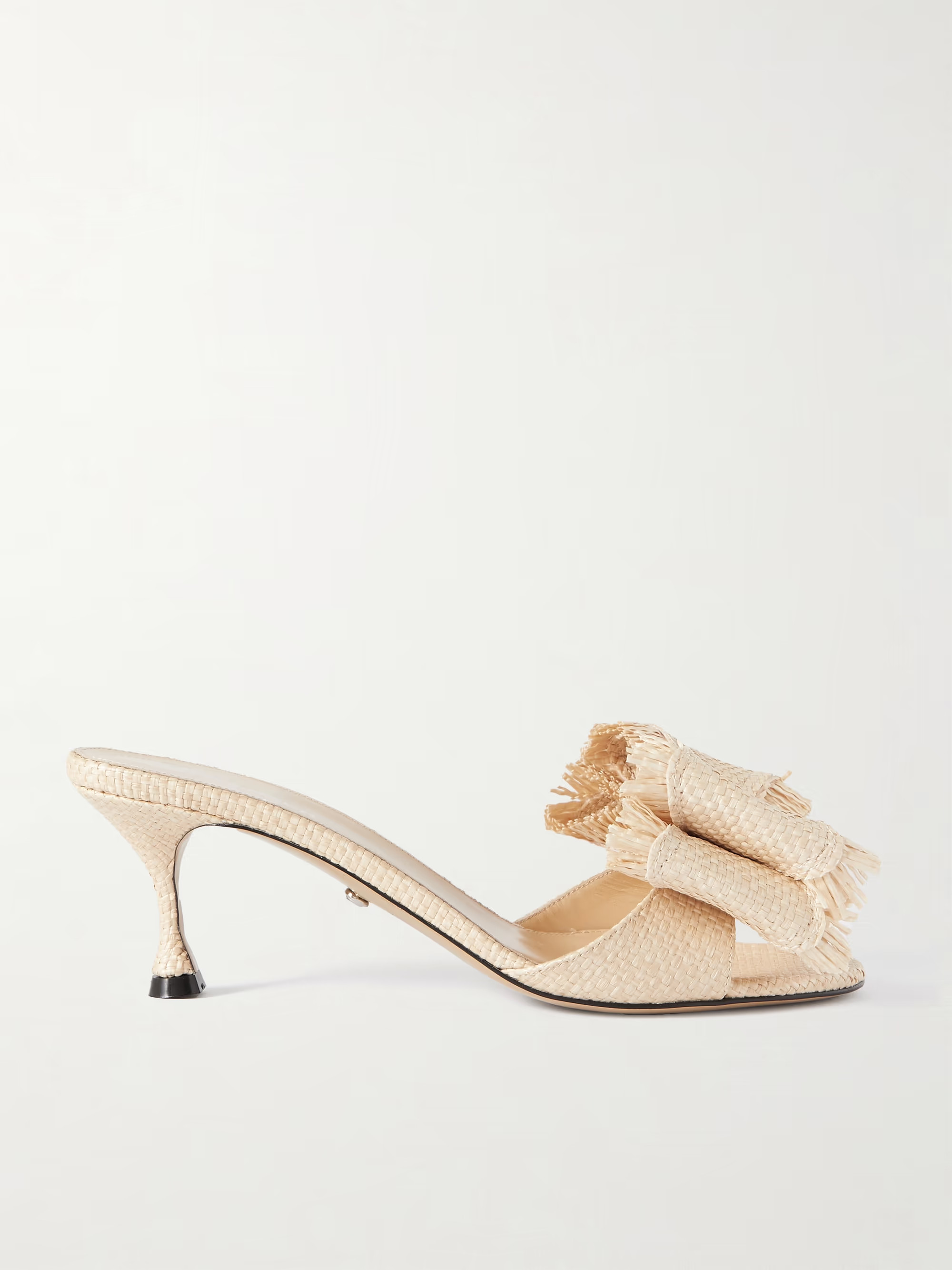 Cadeau bow-embellished raffia mules | NET-A-PORTER (UK & EU)