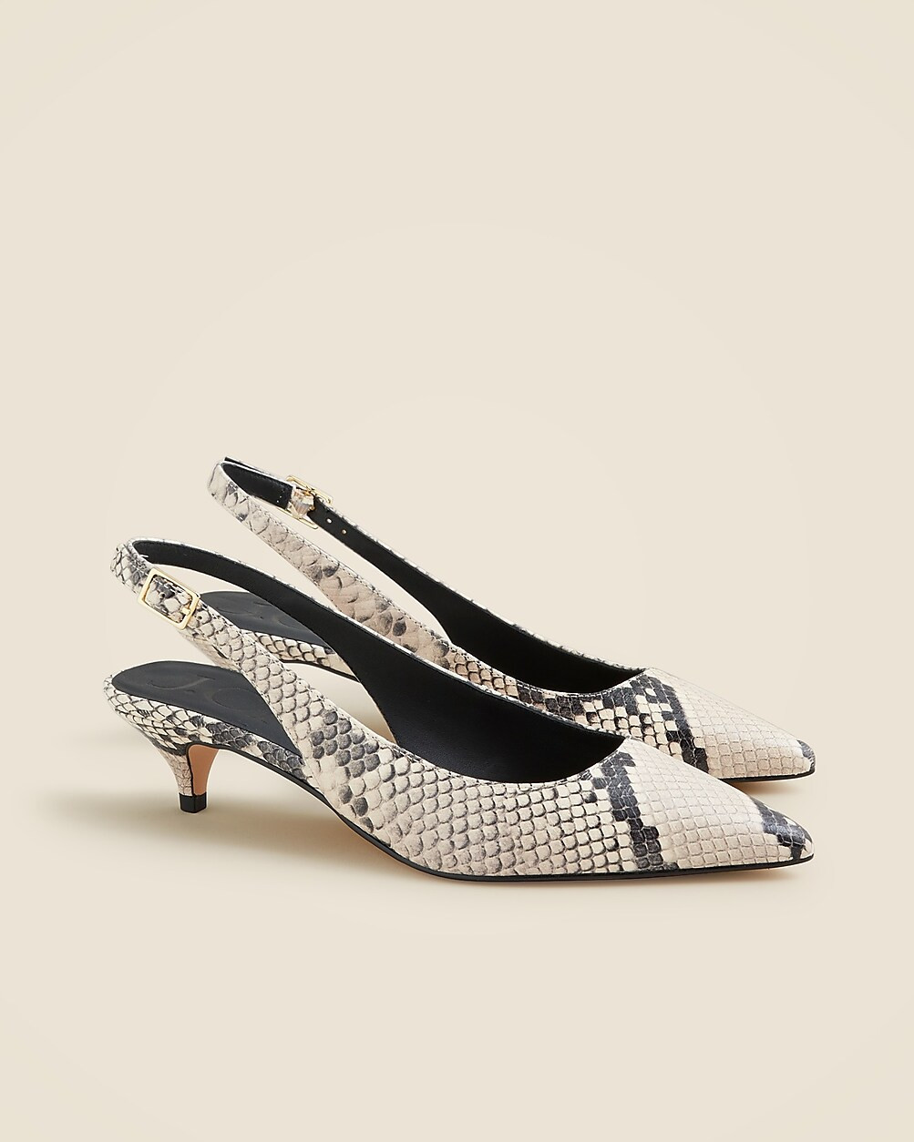 Robin kitten heels in snake-embossed Italian leather | J. Crew US