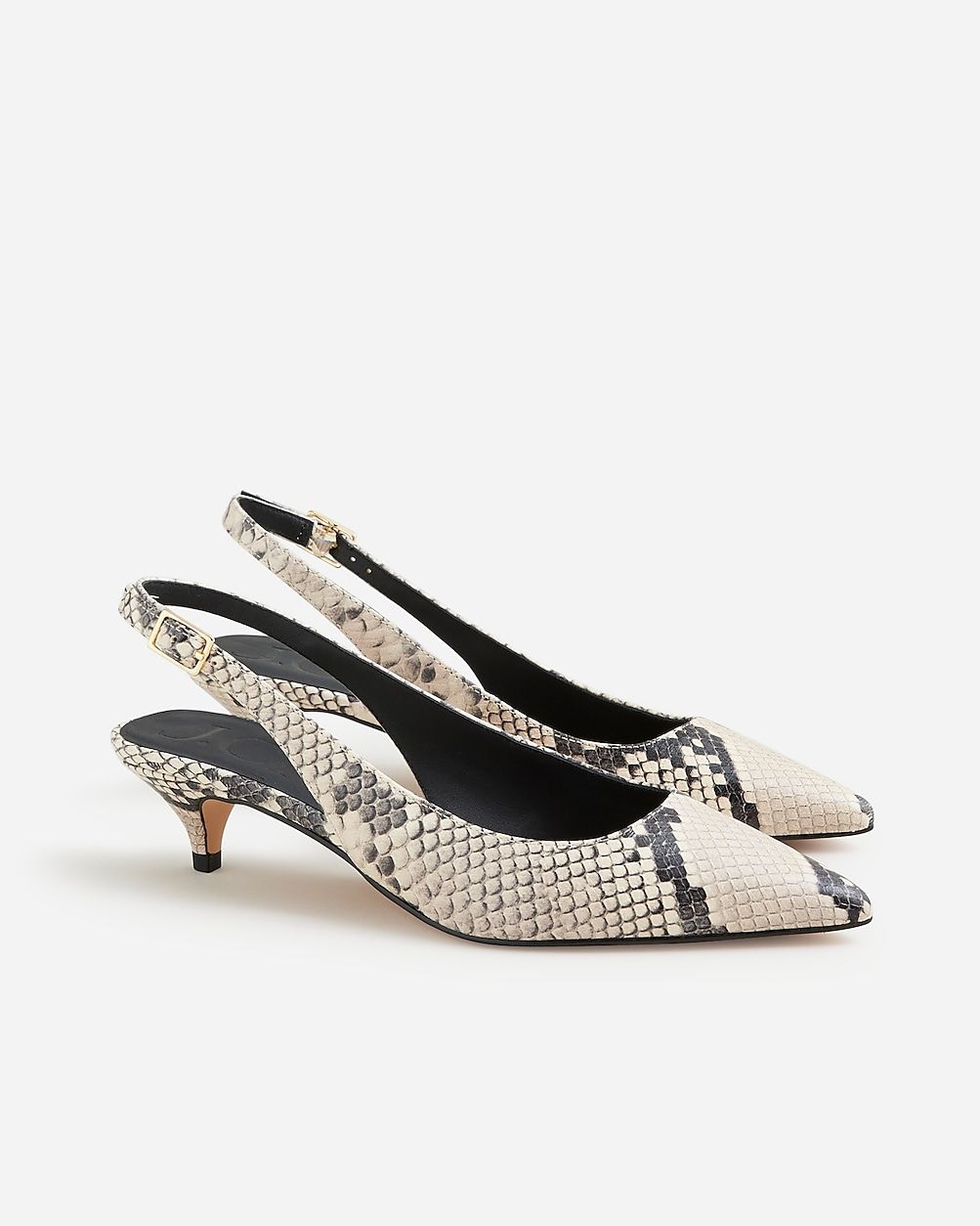 Robin kitten heels in snake-embossed Italian leather | J. Crew US