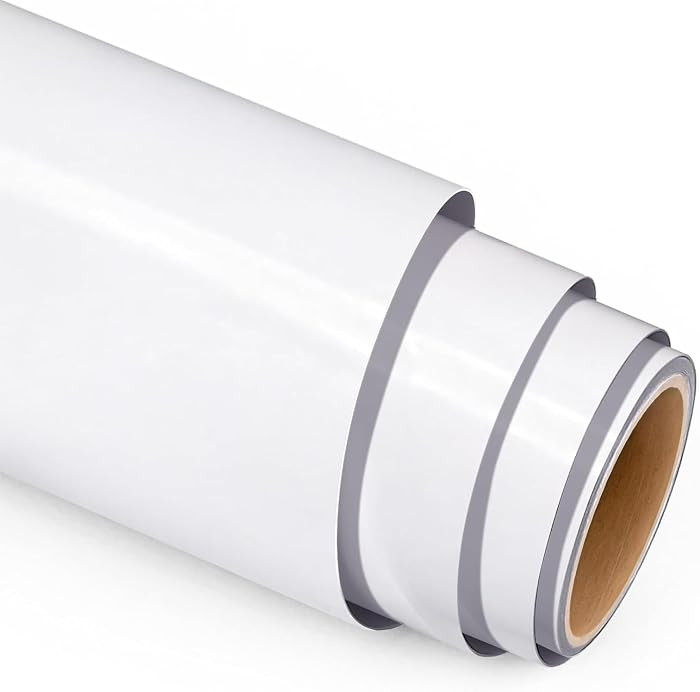 White Heat Transfer Vinyl 12" x 10ft White Iron On Vinyl for T-Shirts, HTV for All Cutting Machin... | Amazon (US)