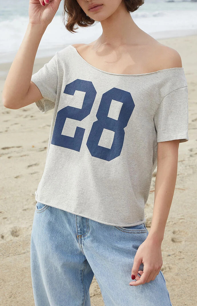 John Galt Women's Gray 28 Robyn Off-The-Shoulder Top | PacSun