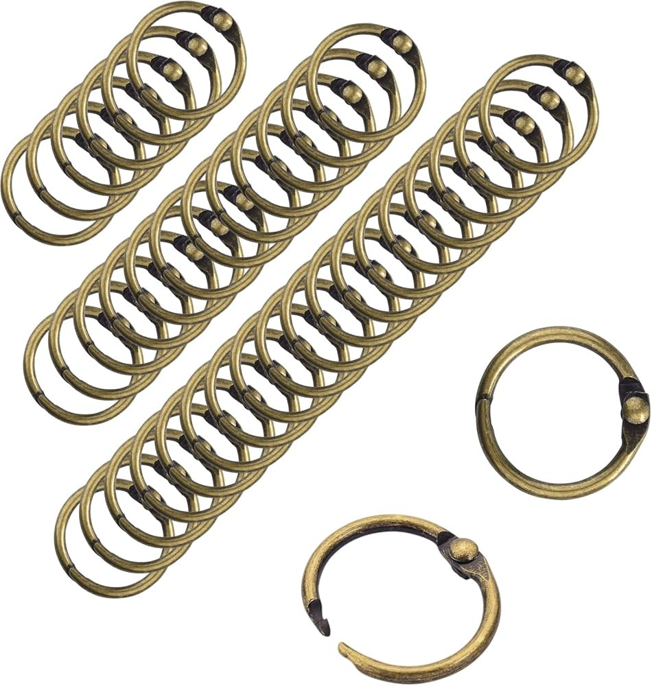 CooBigo 50 Pack Binder Ring, Metal Book Ring Paper Ring Holder 5/8-Inch Loose Leaf Binder Ring Cl... | Amazon (US)