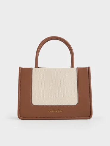 Mini Daylla Canvas Tote Bag
    
         - Tan | Charles & Keith AU