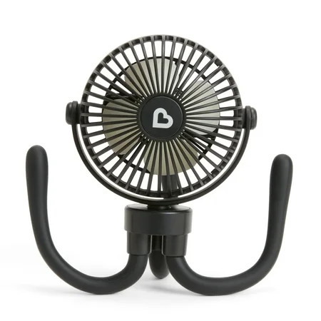 Munchkin® Multi-Use Rechargeable Stroller Fan, 4 Speeds, LED Lights and Flexible Legs, Black, Unisex | Walmart (US)