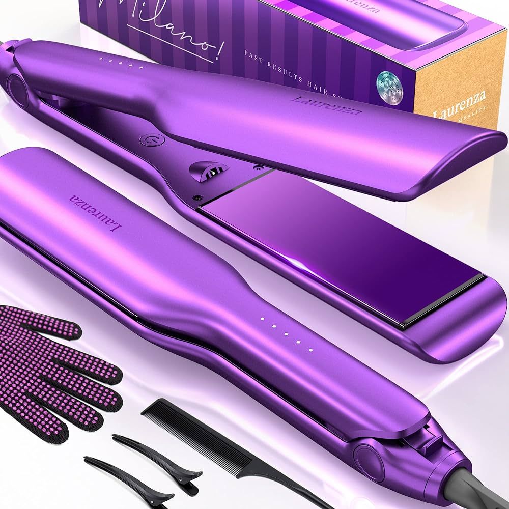 Milano by Laurenza Hair Straightener and Curler 2 in 1, SuperMax Design 8.5 Inch² Extra-Large 3D... | Amazon (US)