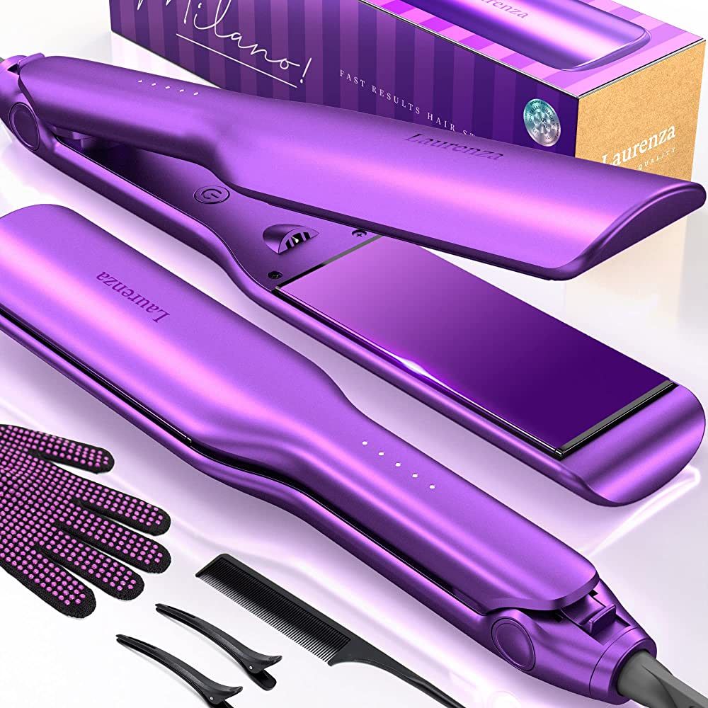 Milano by Laurenza Hair Straightener and Curler 2 in 1, SuperMax Design 8.5 Inch² Extra-Large 3D... | Amazon (US)
