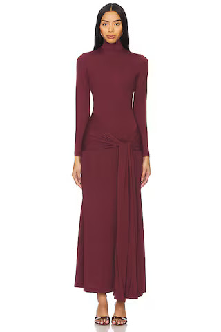 Bardot Alix Maxi Tie Front Dress in Deep Plum from Revolve.com | Revolve Clothing (Global)