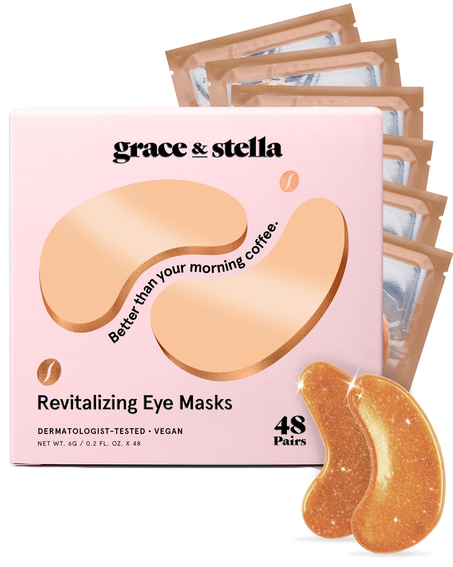 grace & stella Caffeine Under Eye Patches - Awakening Eye Patches for Puffy Eyes and Dark Circles... | Amazon (US)