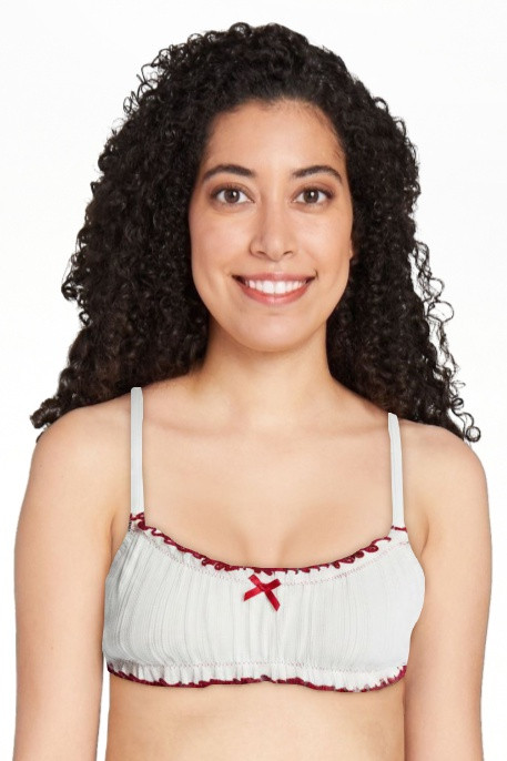 Kacey Lee Women's and Women's Plus Lettuce Edge Bikini Top with Bow, Sizes XS-3X | Walmart (US)