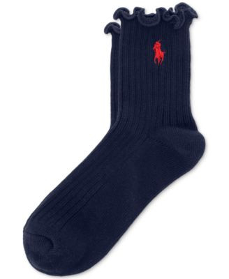 Polo Ralph Lauren Women's Lettuce Edge Anklet Socks 79132 - Grey Heather | Macy's