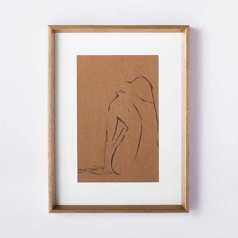 12" x 16" Woman Figural Sketch Framed Wall Art Tan - Threshold™ designed with Studio McGee | Target