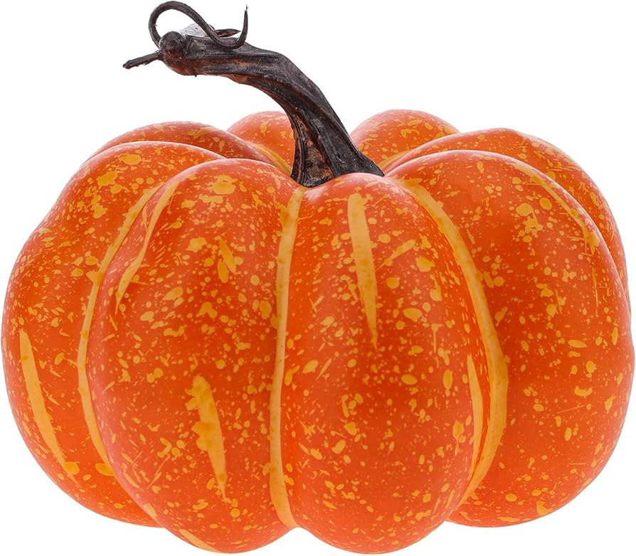 Orange Artificial Pumpkin 5.9 Inch Fall Decoration Fake Pumpkin Small Faux Foam Realistic Pumpkin... | Amazon (US)