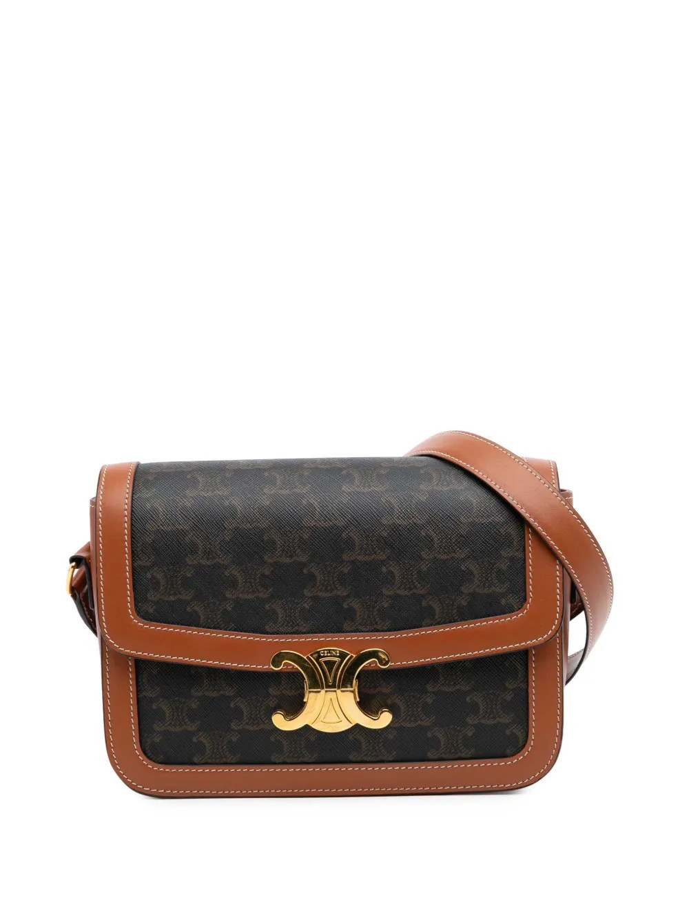 Celine Pre-Owned 2021 Classique Triomphe Coated Canvas Triomphe crossbody bag - Brown | Farfetch Global