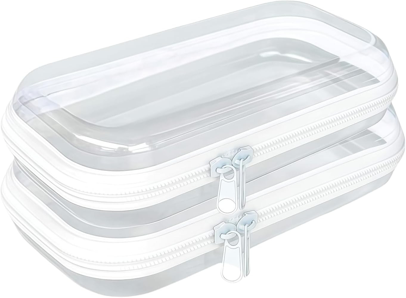 Clear Hard Plastic Zipper Case,2Pcs clear zipper case，Professional-Grade Plastic Clear Zipper P... | Amazon (US)