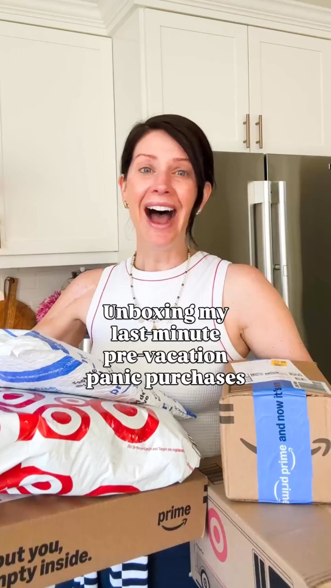 Sizing info: grabbed a medium in the skirt and a small in the tube top (gingham) and a small in the red dress (elastic back). The material is so good and adjustable straps. I got a medium in both travel sets but could have done a small in the dark blue one  


Not pictured but also purchased: a snackle box, a vented hair brush and vitamins. 💫 Follow along + type SHOP if you want info to any of this panic shopping spree. 

Someone convince me that this amount of purses isn’t insane for a 7 day trip?! I can’t be the only one who spirals like this before a vacation. Prepping makes me manic. 

Thanks to @shortgirlbigmood for the travel outfit inspo!! 

summer outfits, travel sets, travel day outfits, packing for vacation, shell purse, beach bag, tropical vacation, Hawaiian vacation, what I’m wearing on vacation, summer dresses, affordable dresses, gingham maxi skirt 

#targetstyle @targetstyle #summeroutfitinspo #summerdresses #summernailinspo #ginghammaxi #gingham #affordablepurses #beachbag #packingforvacation #whatiworeinhawaii #hawaiioutfits

#LTKTravel #LTKItBag #LTKFindsUnder50