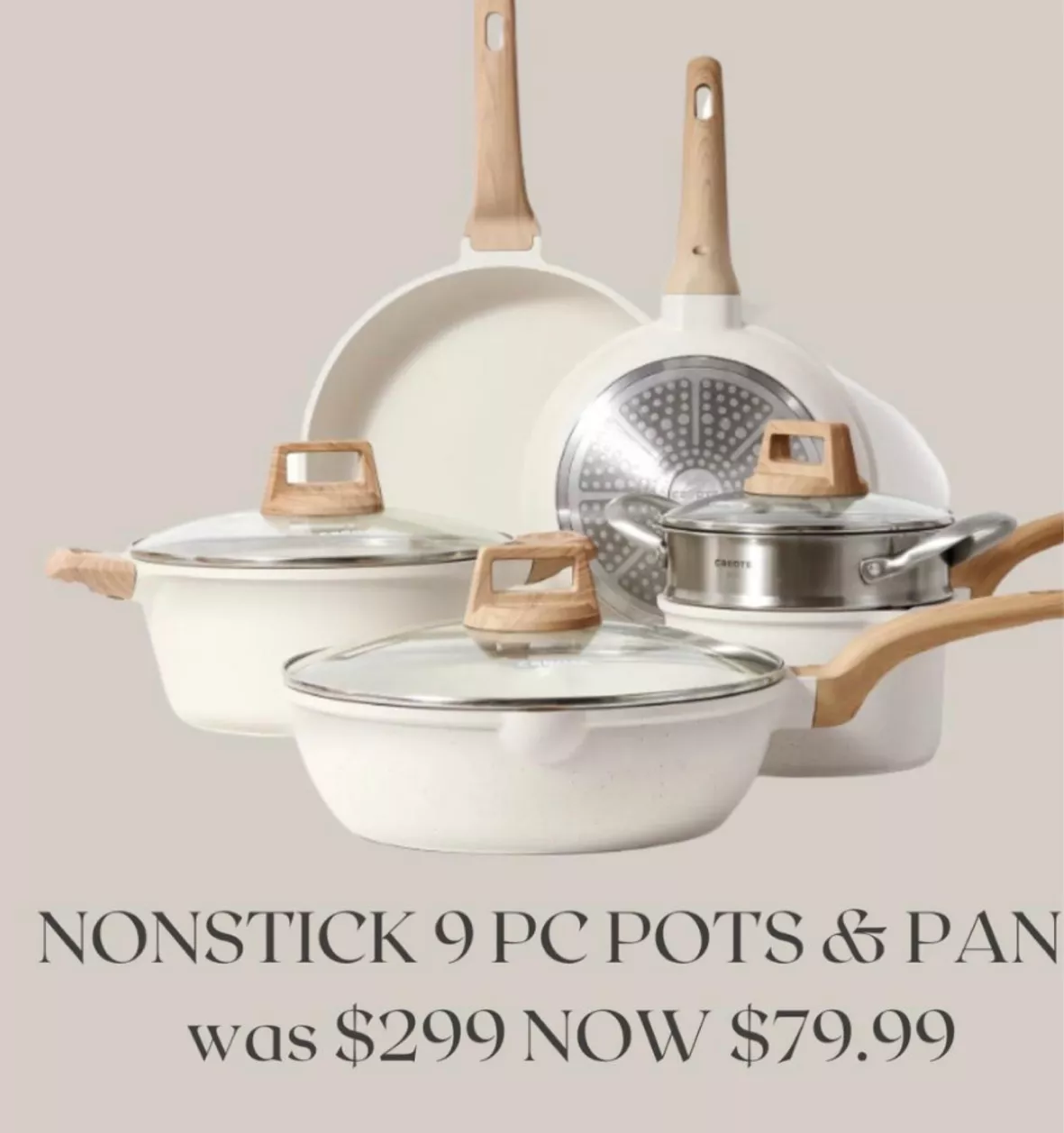 Carote Nonstick Cookware Set 8 Piece Induction Pots & Pans Garden